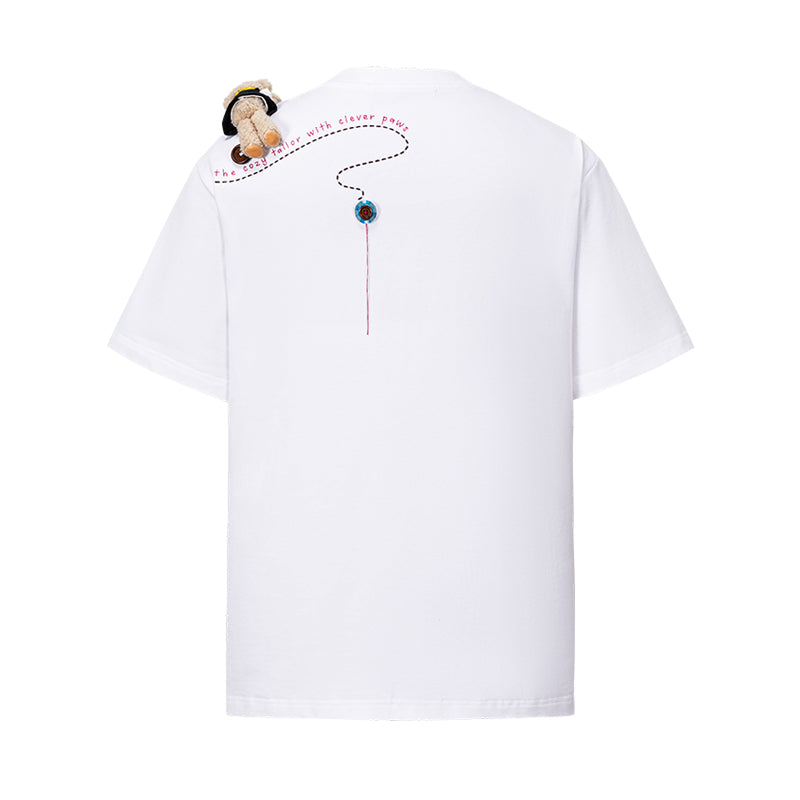 13DE MARZO Tailor Bear Printing T-shirt White