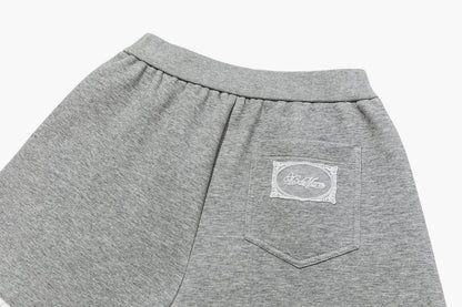 13DE MARZO Lace Trim Crop Sweatpants Grey