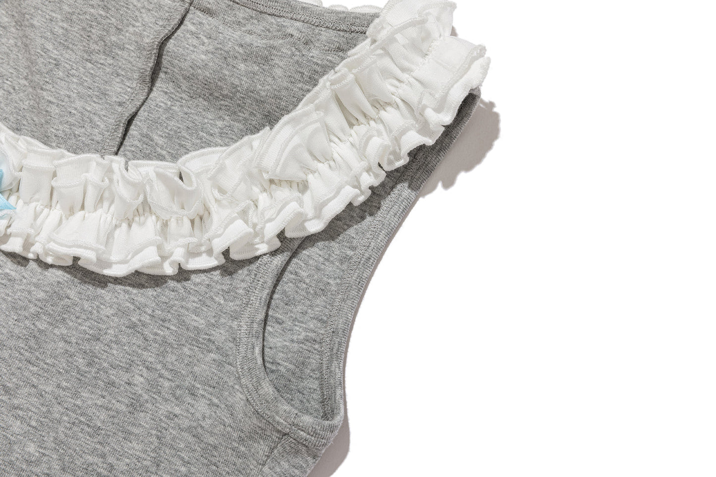 13DE MARZO Ruffle Collar Camisole Grey