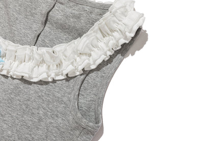13DE MARZO Ruffle Collar Camisole Grey