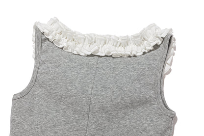 13DE MARZO Ruffle Collar Camisole Grey