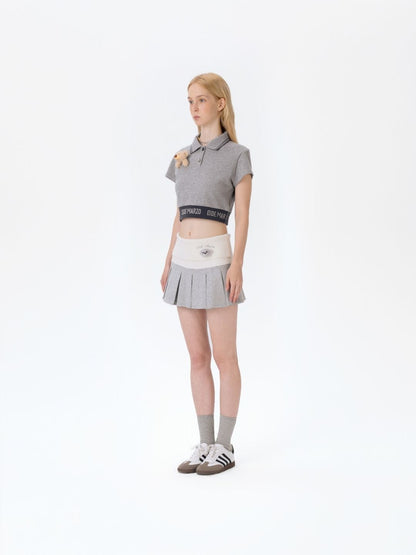 13DE MARZO Bear Head Upper Skirt Grey