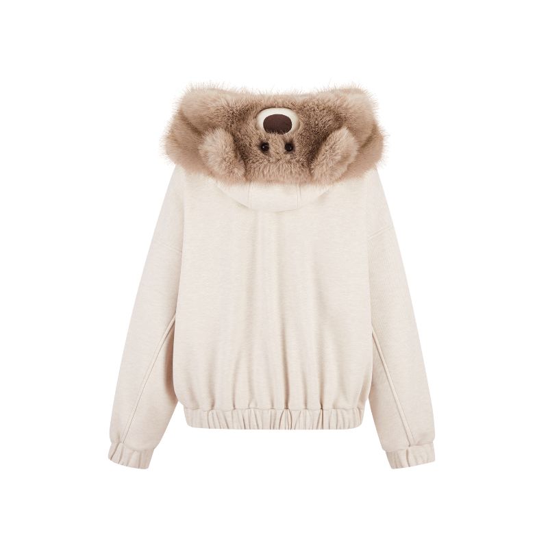 13DE MARZO Doozoo Zipper Hoodie Beige