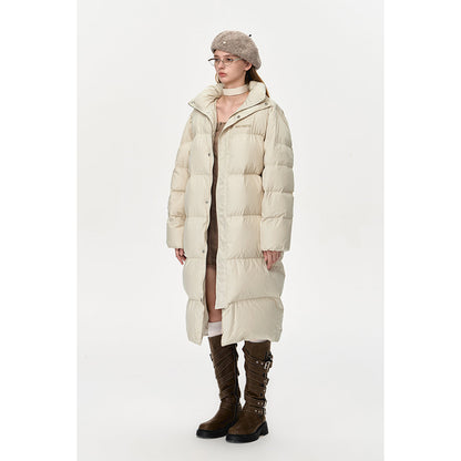 13DE MARZO Bear Down Long Puffer Jacket Beige