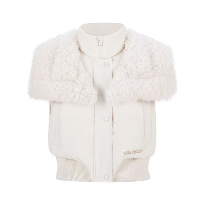 13DE MARZO Doozoo Detachable Short Down Jacket Beige