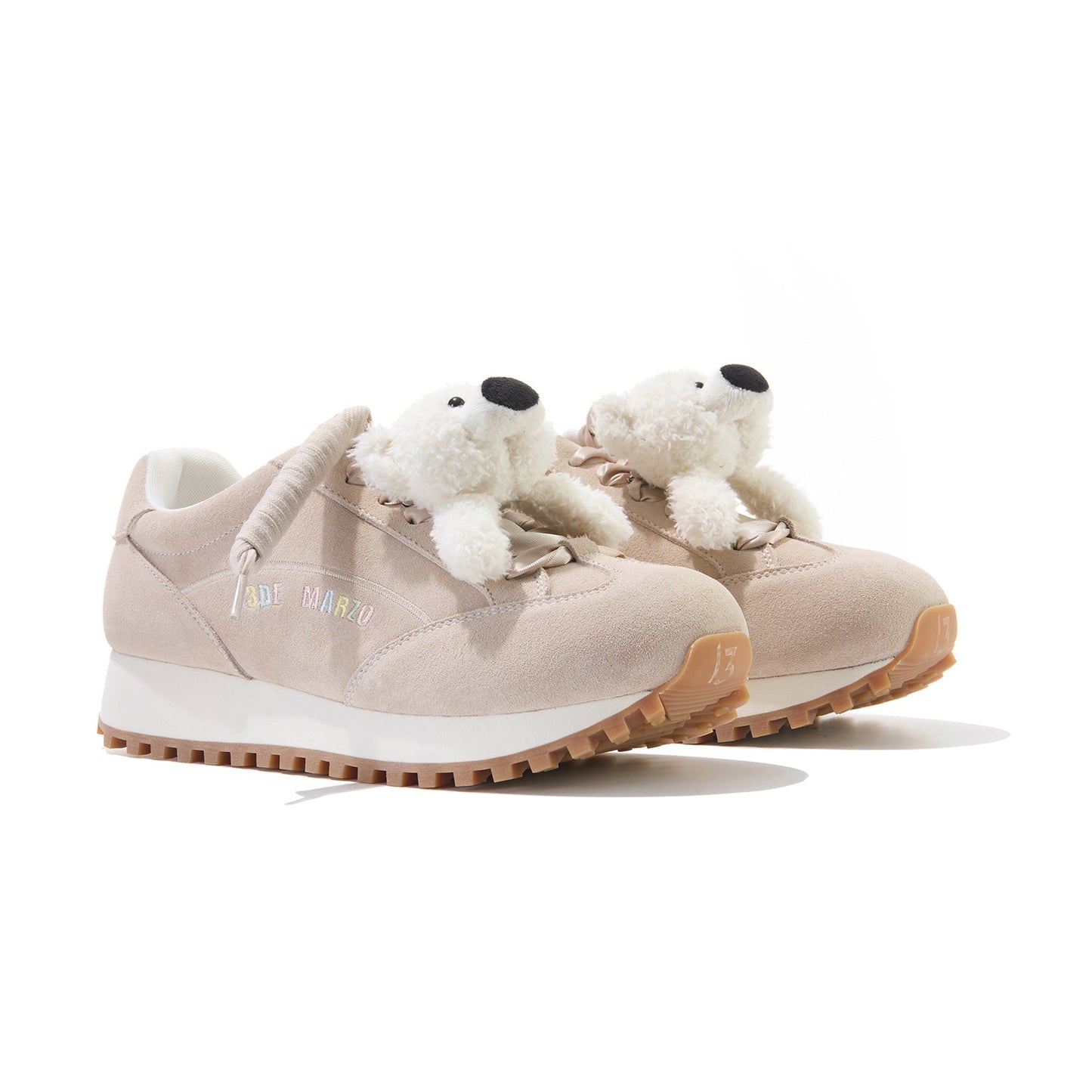 13DE MARZO Round-Toe Casual Sneakers Khaki