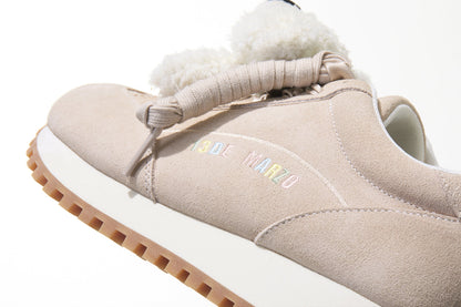 13DE MARZO Round-Toe Casual Sneakers Khaki