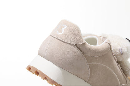 13DE MARZO Round-Toe Casual Sneakers Khaki