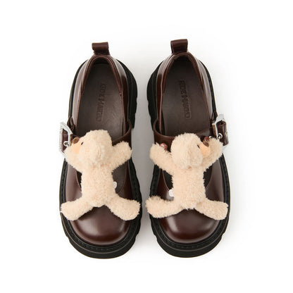 13DE MARZO Bear Mary Jane Shoes Brown