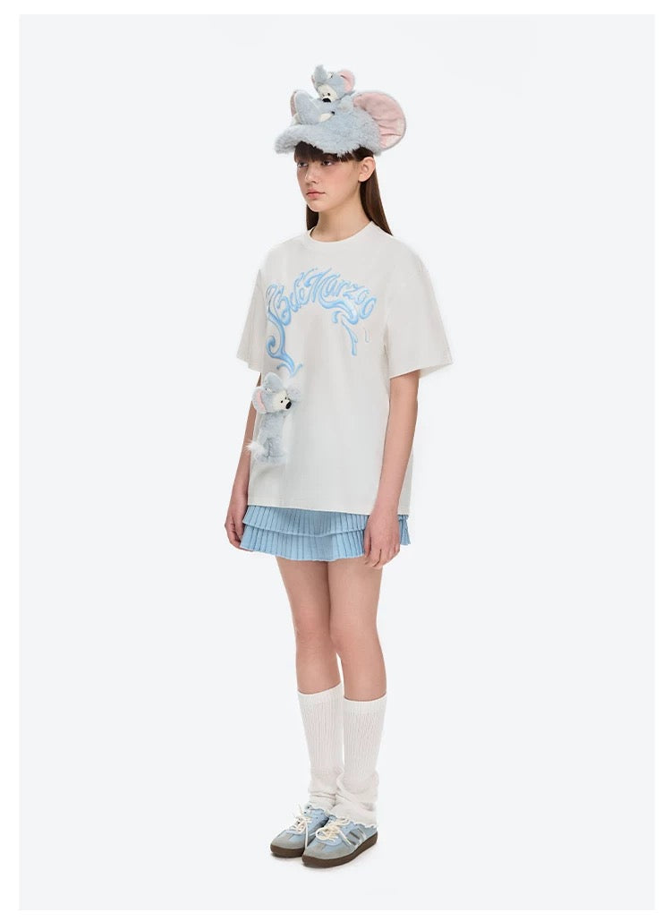 13DE MARZO Elephant Bear Printed T-Shirt White