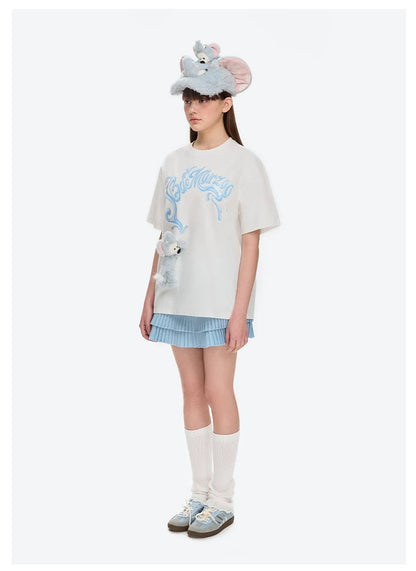 13DE MARZO Elephant Bear Printed T-Shirt White