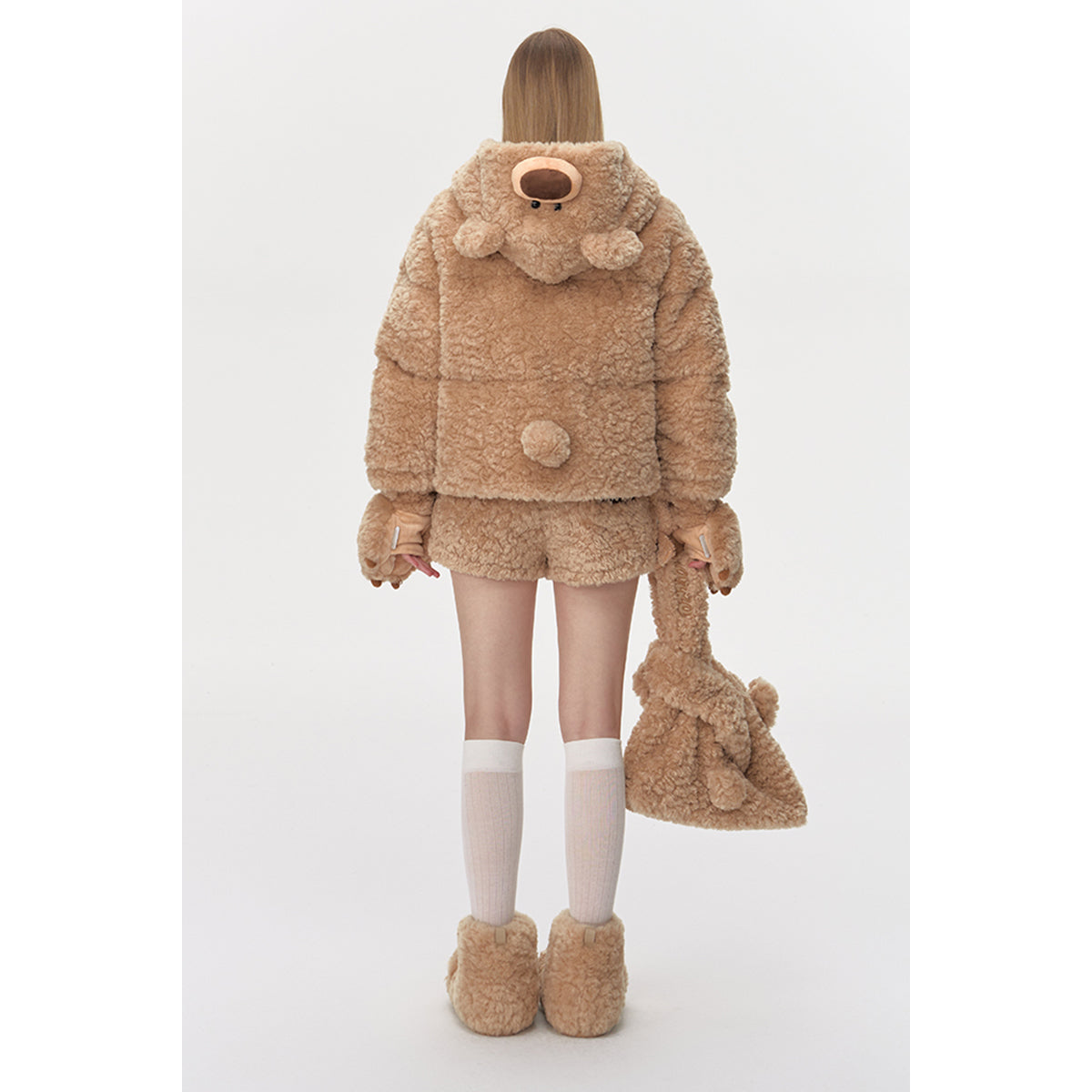 13DE MARZO Bear Costume Down Jacket Khaki