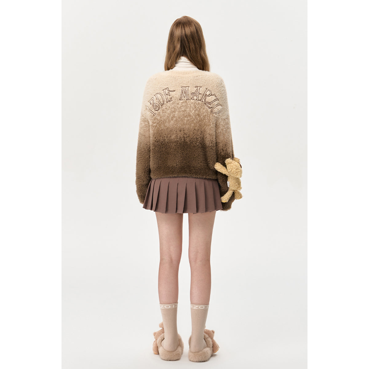 13DE MARZO Doozoo Gradient Cardigan Khaki