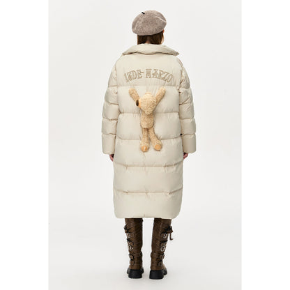 13DE MARZO Bear Down Long Puffer Jacket Beige