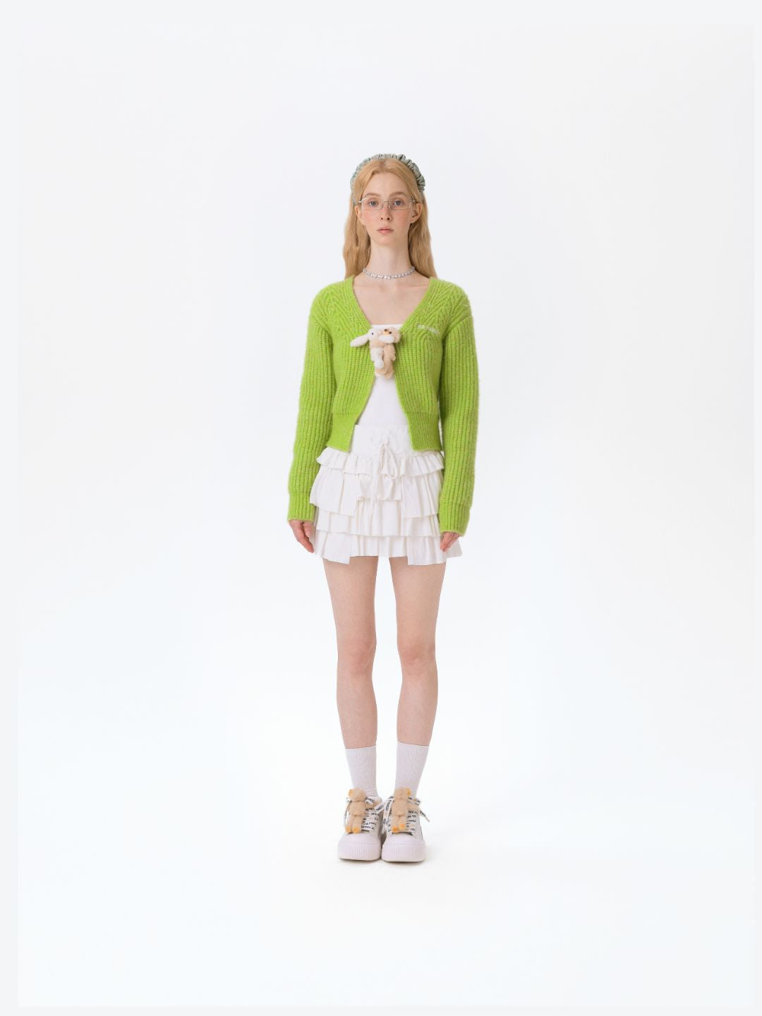 13DE MARZO Doozoo Cuddle Button Cardigan Green