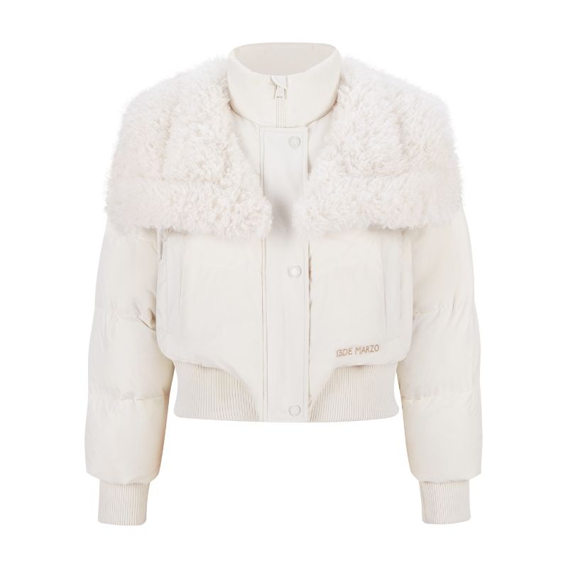 13DE MARZO Doozoo Detachable Short Down Jacket Beige