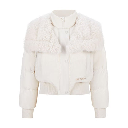 13DE MARZO Doozoo Detachable Short Down Jacket Beige