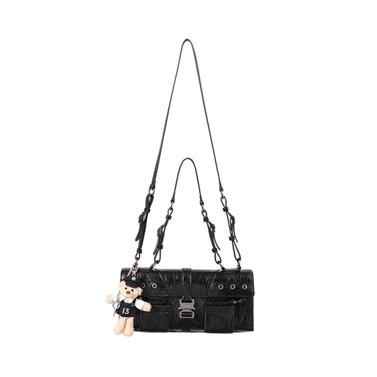 13DE MARZO Sheriff Bear Baguette Bag Black