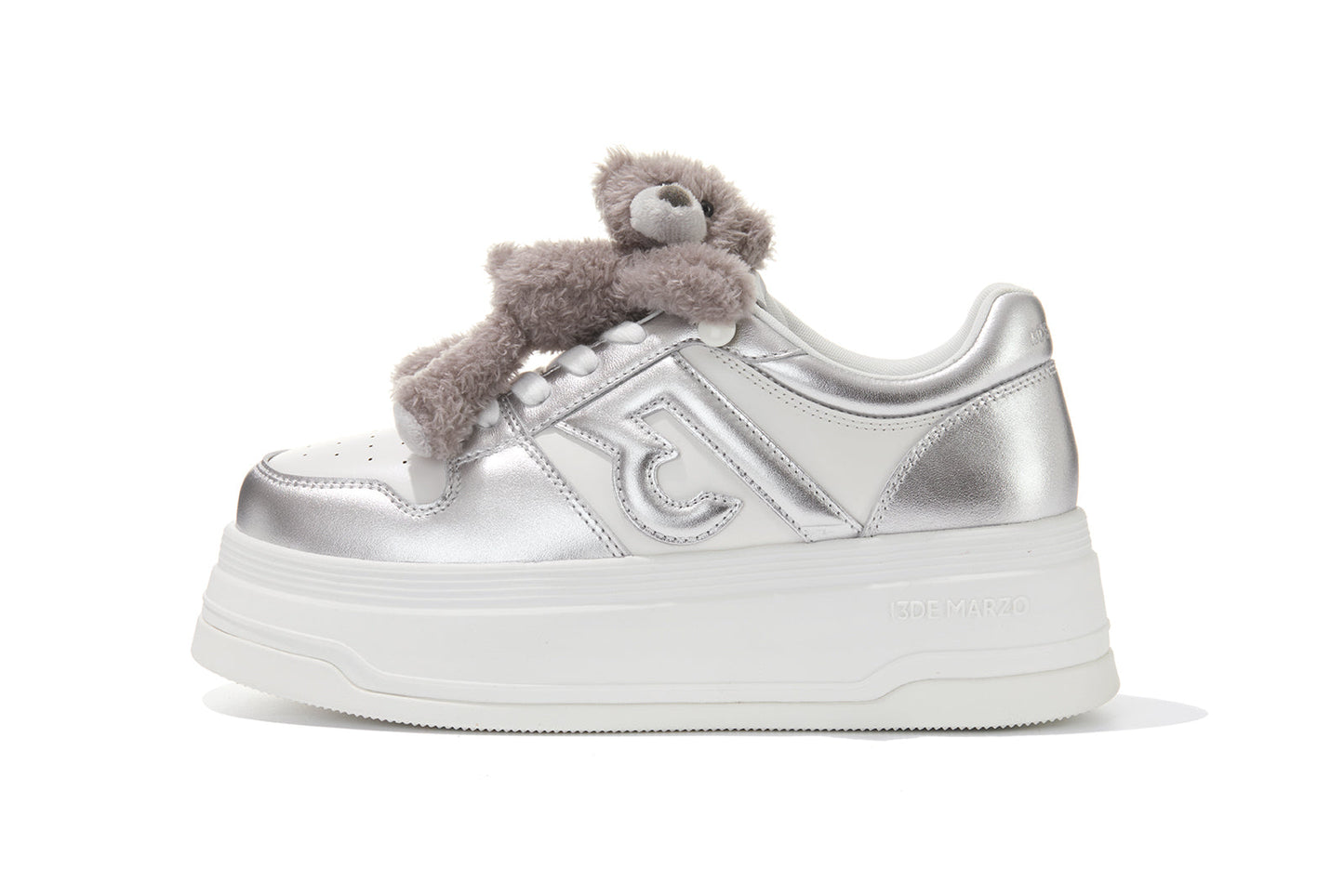 13DE MARZO Casual Platform Sneakers Silver