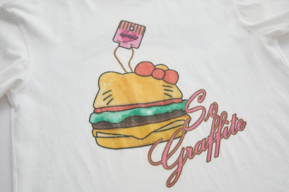 Sofitte Hello Kitty Graffiti Hamburger Tee White