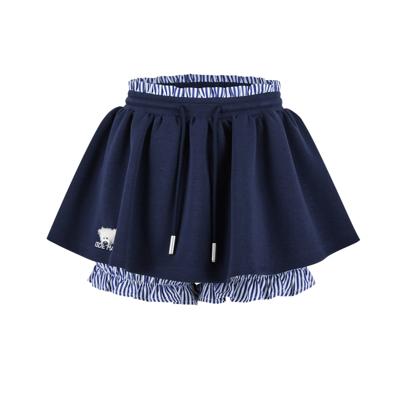 13DE MARZO Lines Bear Skirt Navy Blue