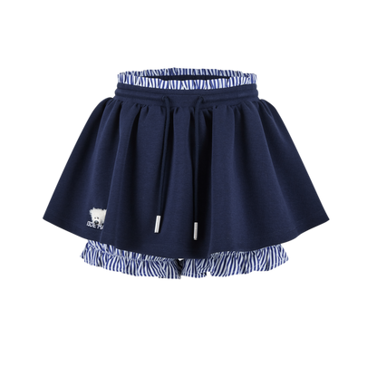 13DE MARZO Lines Bear Skirt Navy Blue