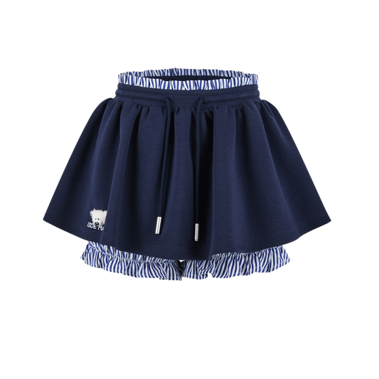 13DE MARZO Lines Bear Skirt Navy Blue
