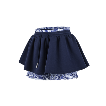 13DE MARZO Lines Bear Skirt Navy Blue