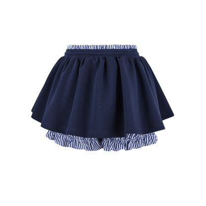 13DE MARZO Lines Bear Skirt Navy Blue