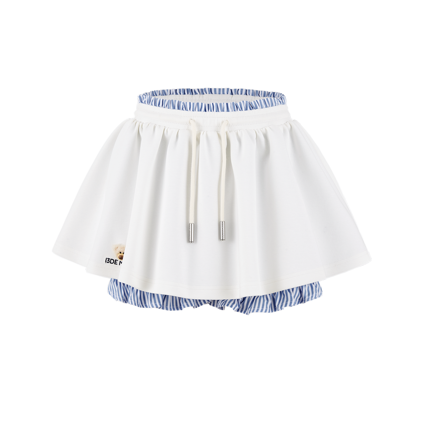 13DE MARZO Lines Bear Skirt White