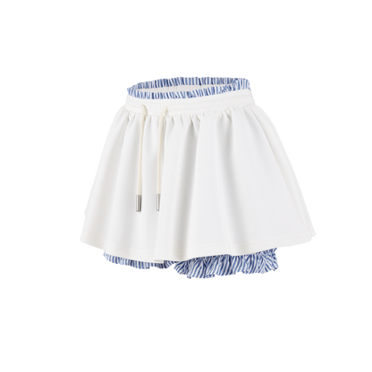 13DE MARZO Lines Bear Skirt White