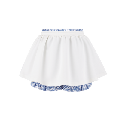 13DE MARZO Lines Bear Skirt White