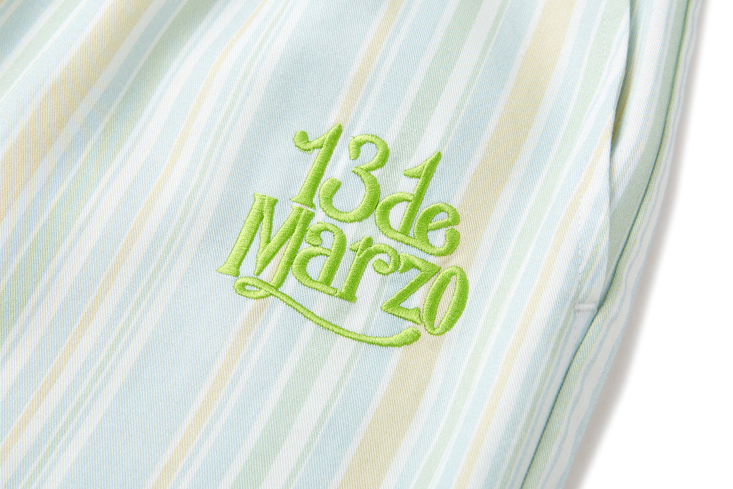 13DE MARZO Floral Lines Trousers Green