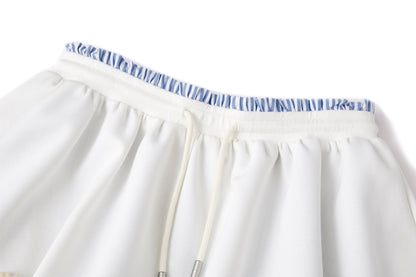 13DE MARZO Lines Bear Skirt White