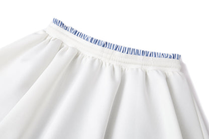 13DE MARZO Lines Bear Skirt White