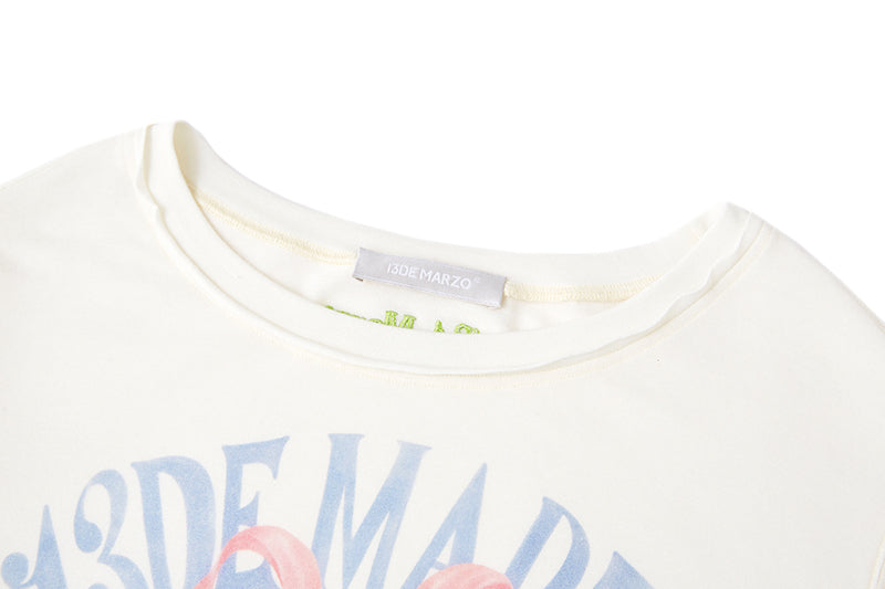 13DE MARZO Floral Bear Tee White
