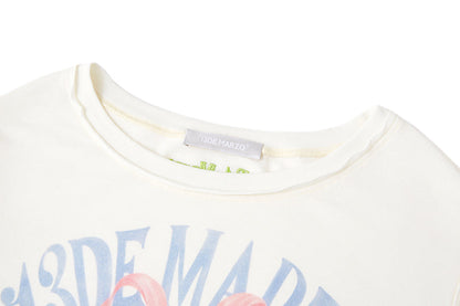 13DE MARZO Floral Bear Tee White