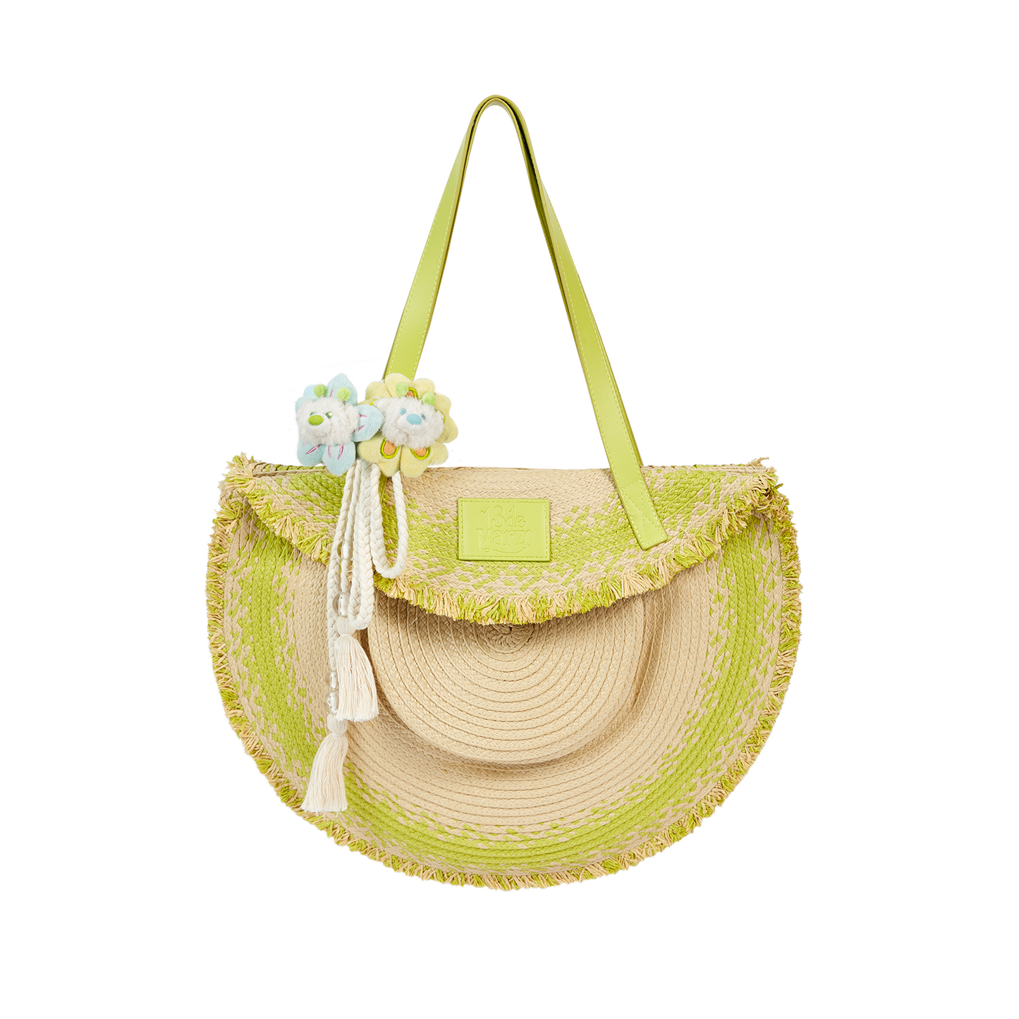 13DE MARZO Straw Tote Bag