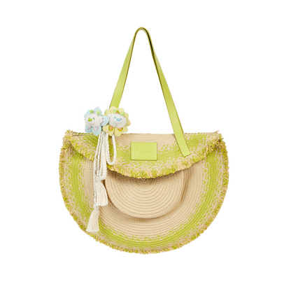 13DE MARZO Straw Tote Bag