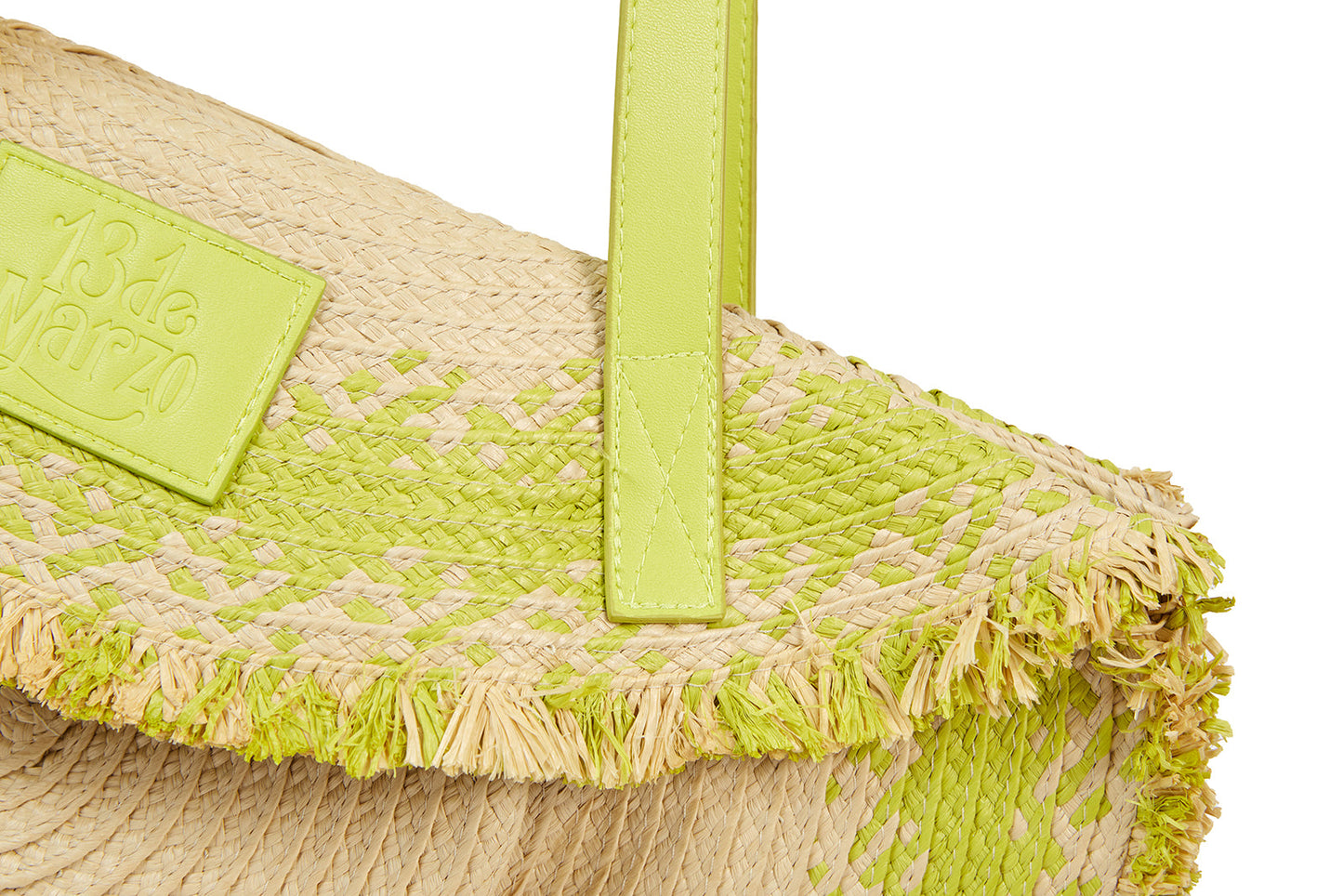 13DE MARZO Straw Tote Bag