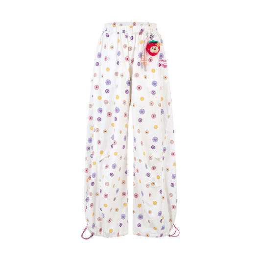 13DE MARZO x Chupa Chups All-Over Print Wide-Leg Pants White