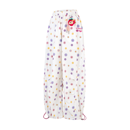 13DE MARZO x Chupa Chups All-Over Print Wide-Leg Pants White