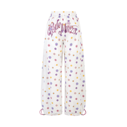 13DE MARZO x Chupa Chups All-Over Print Wide-Leg Pants White