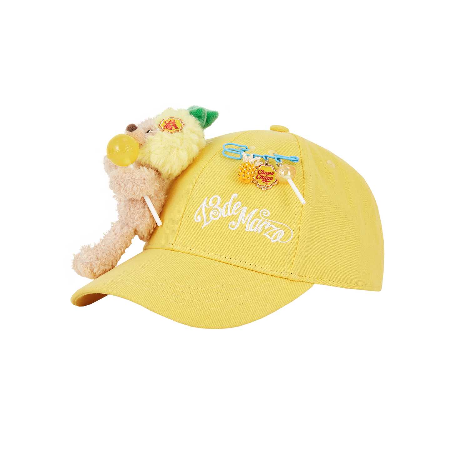 13DE MARZO x Chupa Chups Lollipop Bear Baseball Cap Yellow