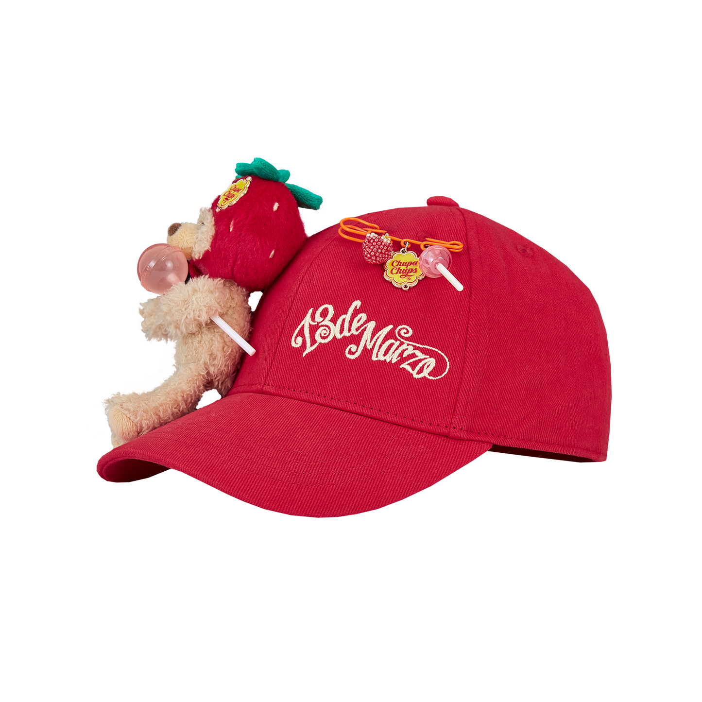 13DE MARZO x Chupa Chups Lollipop Bear Baseball Cap Red