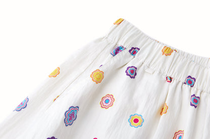 13DE MARZO x Chupa Chups All-Over Print Wide-Leg Pants White