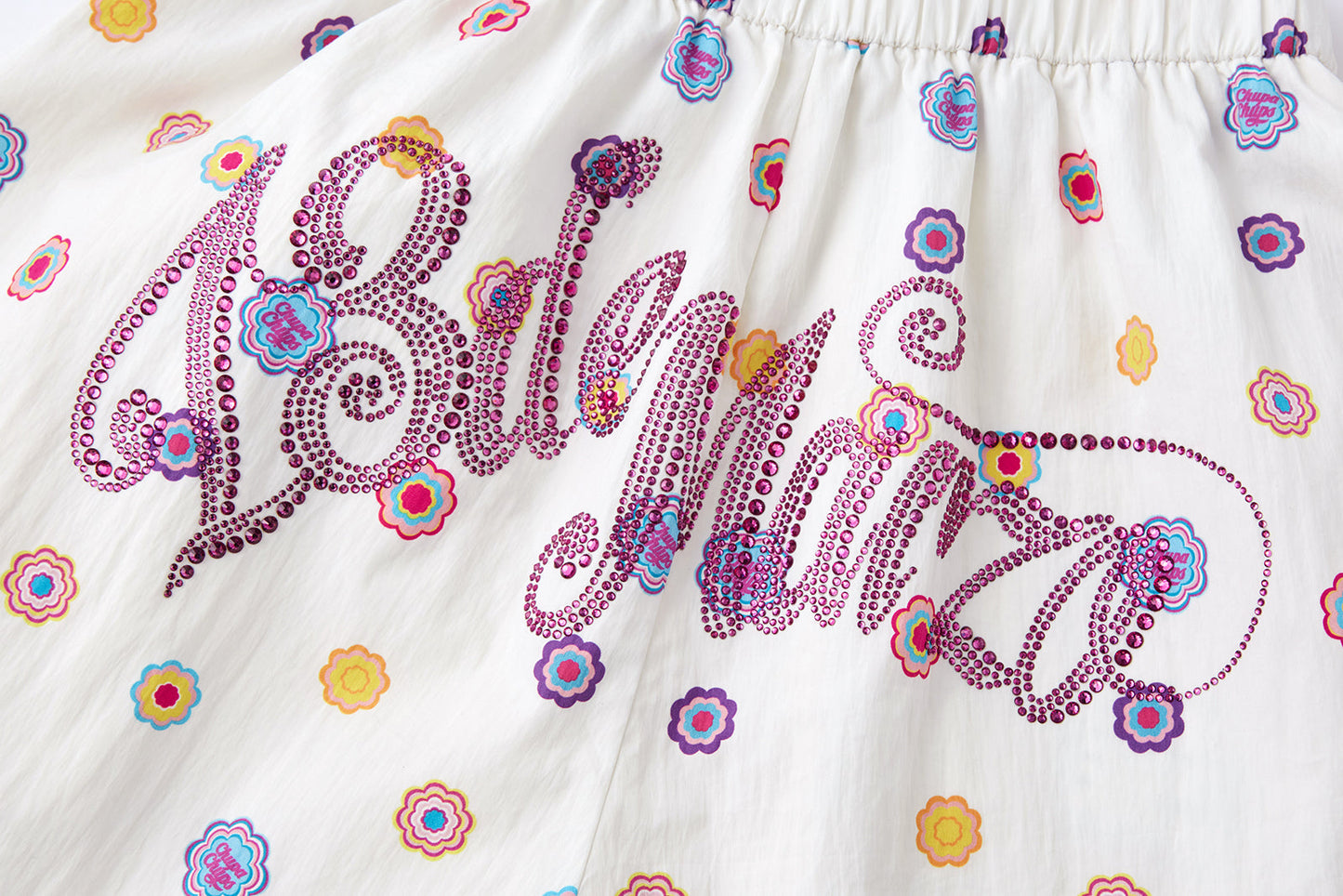 13DE MARZO x Chupa Chups All-Over Print Wide-Leg Pants White