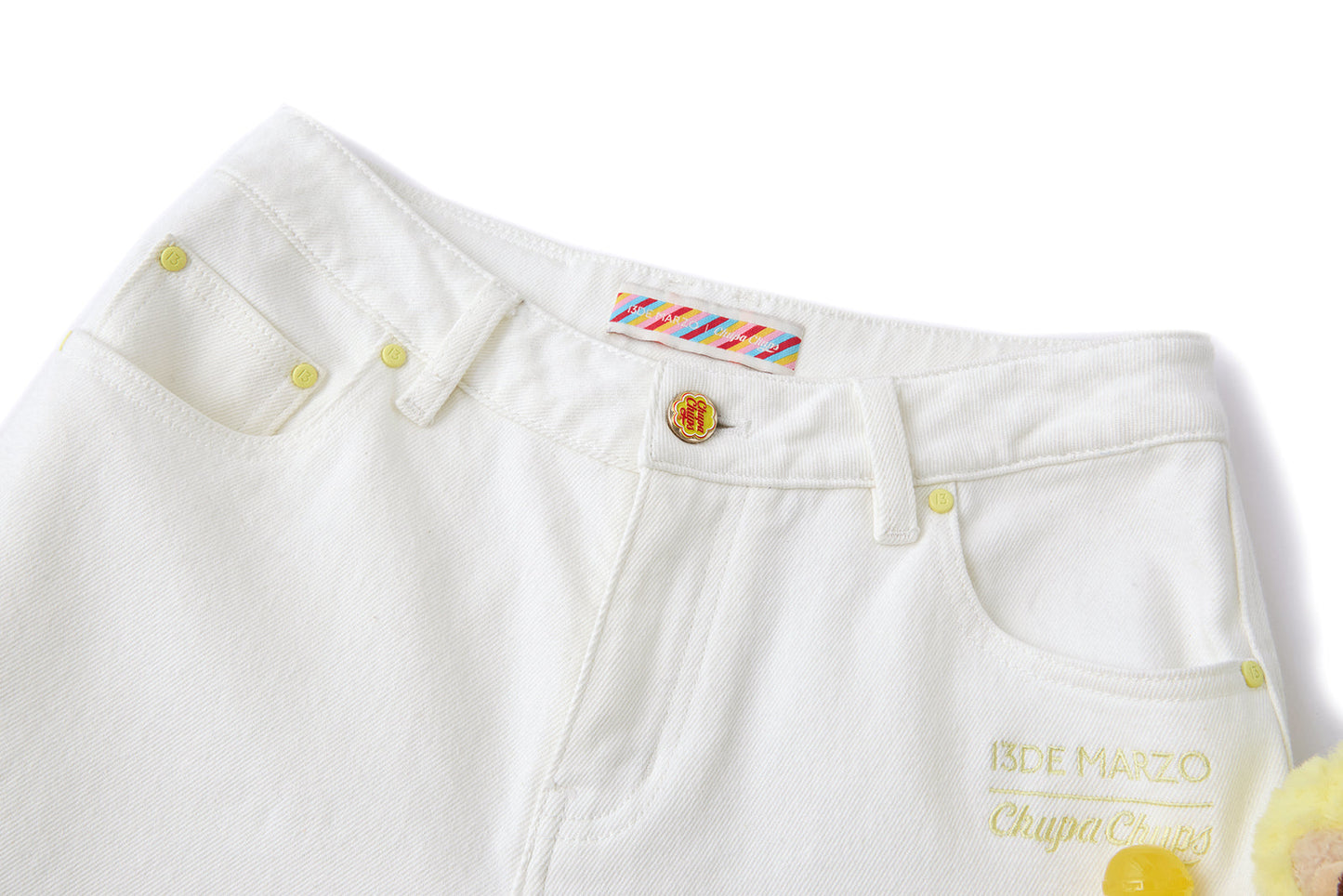 13DE MARZO x Chupa Chups Bear Slim-Fit Jeans White