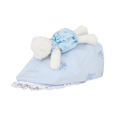 13DE MARZO Embroidered Ruffle Hat Blue