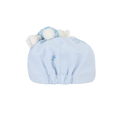13DE MARZO Embroidered Ruffle Hat Blue